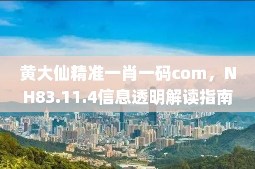 黄大仙精准一肖一码com，NH83.11.4信息透明解读指南