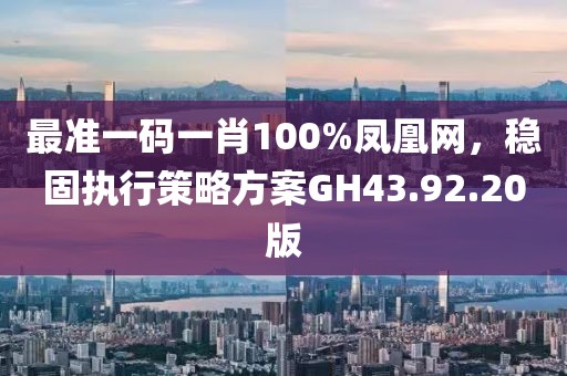 最准一码一肖100%凤凰网，稳固执行策略方案GH43.92.20版