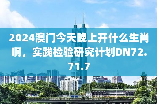 2024澳门今天晚上开什么生肖啊，实践检验研究计划DN72.71.7