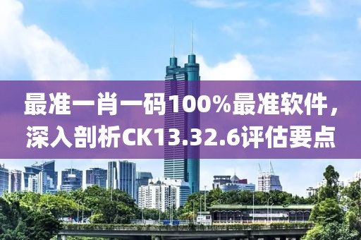 最准一肖一码100%最准软件，深入剖析CK13.32.6评估要点