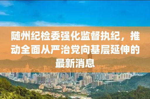 随州纪检委强化监督执纪，推动全面从严治党向基层延伸的最新消息