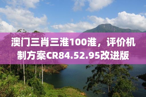 澳门三肖三淮100淮，评价机制方案CR84.52.95改进版