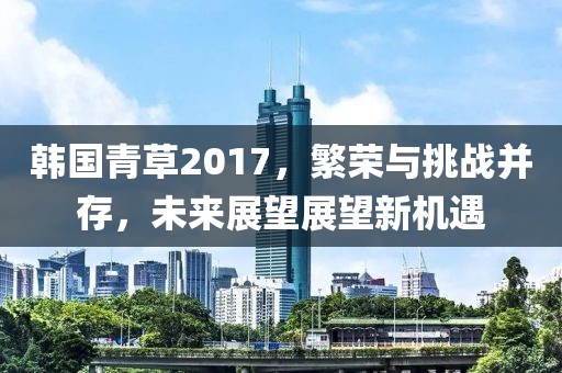 韩国青草2017，繁荣与挑战并存，未来展望展望新机遇