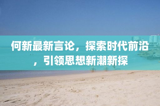 何新最新言论，探索时代前沿，引领思想新潮新探