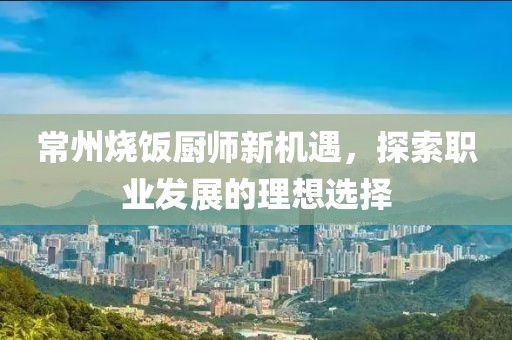 常州烧饭厨师新机遇，探索职业发展的理想选择