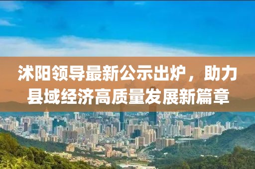沭阳领导最新公示出炉，助力县域经济高质量发展新篇章