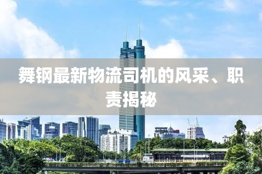 舞钢最新物流司机的风采、职责揭秘