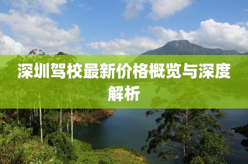 深圳驾校最新价格概览与深度解析