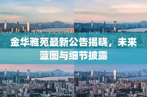 金华雅苑最新公告揭晓，未来蓝图与细节披露