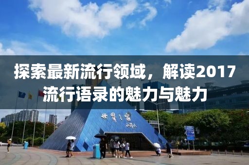 探索最新流行领域，解读2017流行语录的魅力与魅力