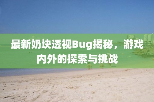 最新奶块透视Bug揭秘，游戏内外的探索与挑战