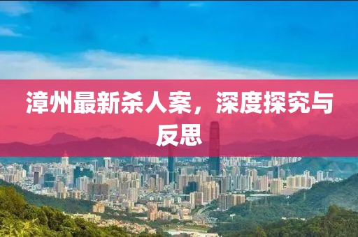 漳州最新杀人案，深度探究与反思