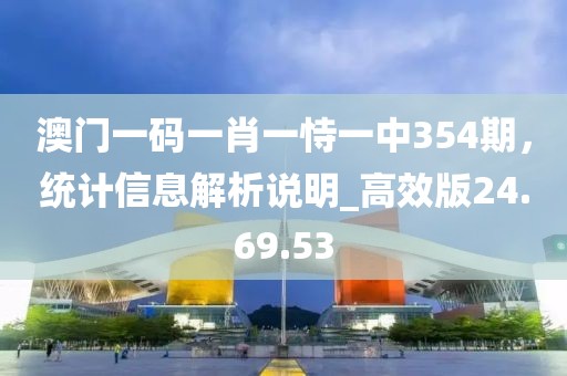 澳门一码一肖一恃一中354期，统计信息解析说明_高效版24.69.53