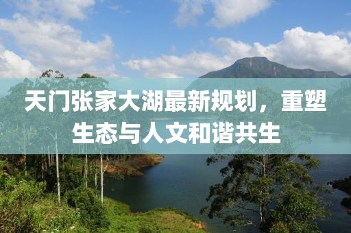 天门张家大湖最新规划，重塑生态与人文和谐共生
