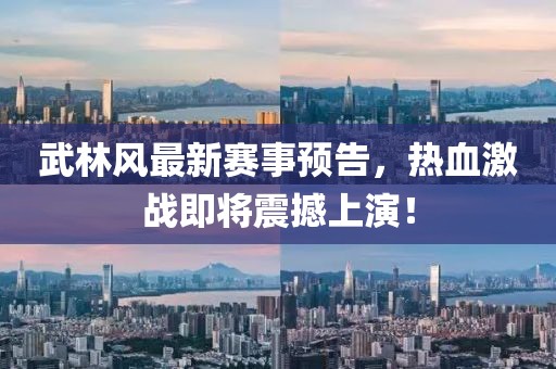 武林风最新赛事预告，热血激战即将震撼上演！