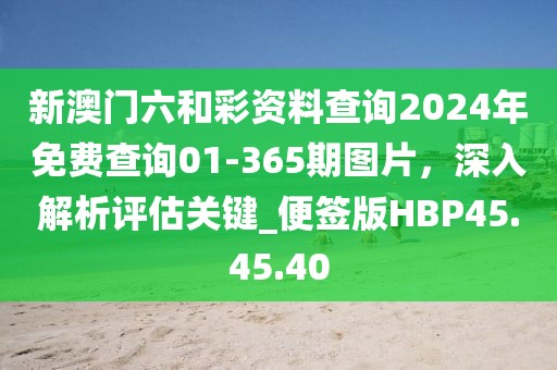 新澳门六和彩资料查询2024年免费查询01-365期图片，深入解析评估关键_便签版HBP45.45.40
