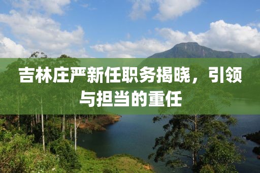 吉林庄严新任职务揭晓，引领与担当的重任