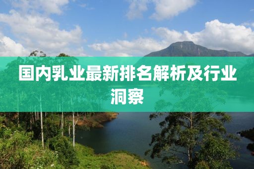 国内乳业最新排名解析及行业洞察