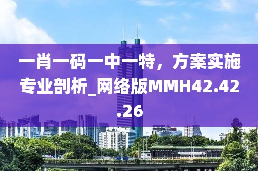 一肖一码一中一特，方案实施专业剖析_网络版MMH42.42.26