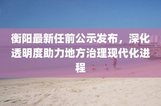 衡阳最新任前公示发布，深化透明度助力地方治理现代化进程