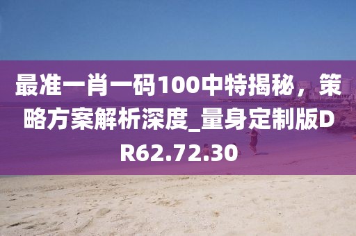 最准一肖一码100中特揭秘，策略方案解析深度_量身定制版DR62.72.30