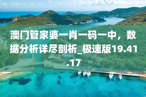 澳门管家婆一肖一码一中，数据分析详尽剖析_极速版19.41.17