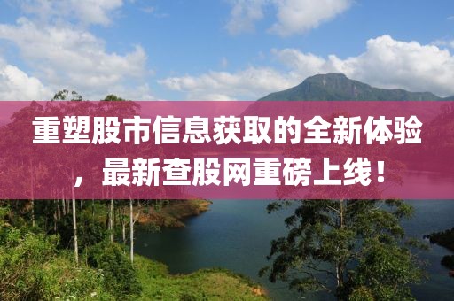 重塑股市信息获取的全新体验，最新查股网重磅上线！