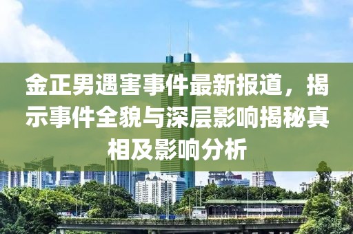 金正男遇害事件最新报道，揭示事件全貌与深层影响揭秘真相及影响分析