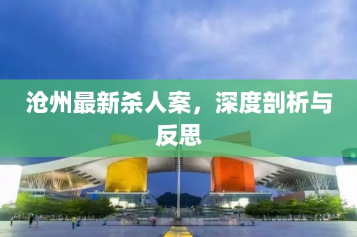 沧州最新杀人案，深度剖析与反思