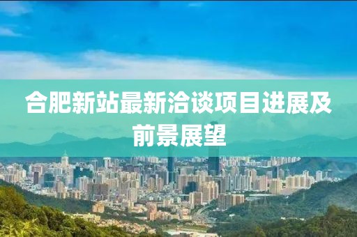 合肥新站最新洽谈项目进展及前景展望