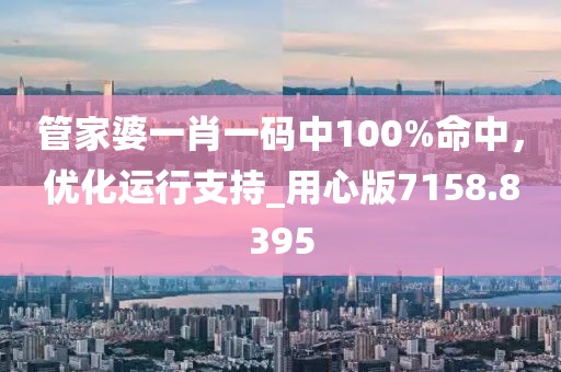 管家婆一肖一码中100%命中，优化运行支持_用心版7158.8395