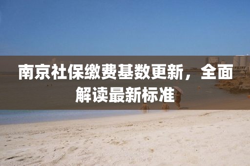 南京社保缴费基数更新，全面解读最新标准
