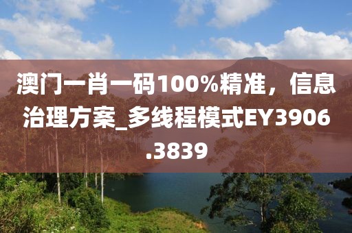 澳门一肖一码100%精准，信息治理方案_多线程模式EY3906.3839