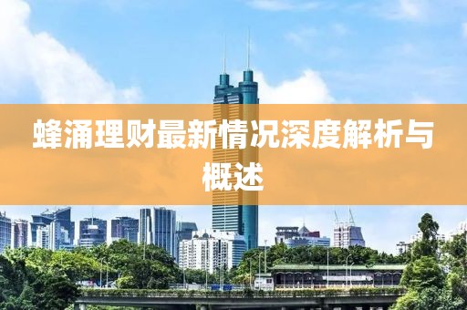 蜂涌理财最新情况深度解析与概述