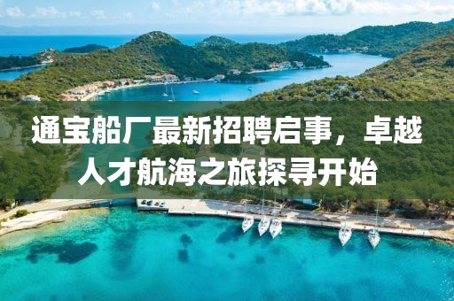 通宝船厂最新招聘启事，卓越人才航海之旅探寻开始