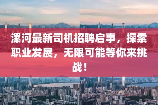 漯河最新司机招聘启事，探索职业发展，无限可能等你来挑战！
