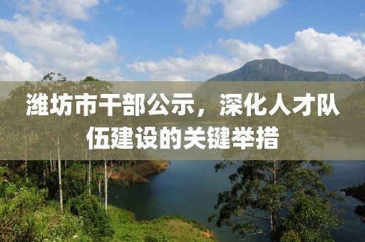 潍坊市干部公示，深化人才队伍建设的关键举措