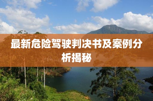 最新危险驾驶判决书及案例分析揭秘