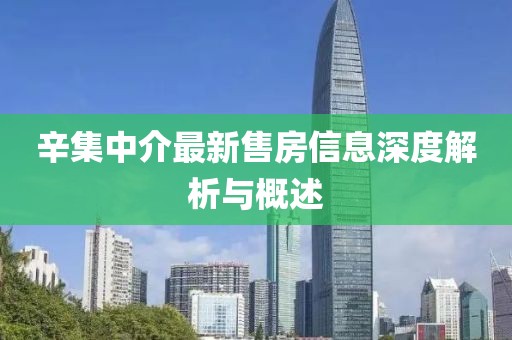 辛集中介最新售房信息深度解析与概述