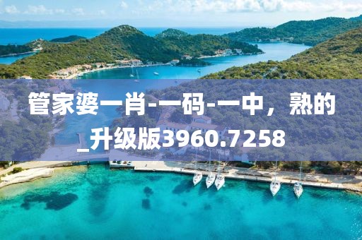 管家婆一肖-一码-一中，熟的_升级版3960.7258