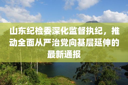 山东纪检委深化监督执纪，推动全面从严治党向基层延伸的最新通报
