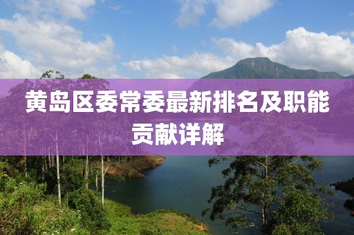 黄岛区委常委最新排名及职能贡献详解