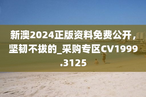 新澳2024正版资料免费公开，坚韧不拔的_采购专区CV1999.3125
