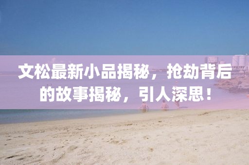 文松最新小品揭秘，抢劫背后的故事揭秘，引人深思！