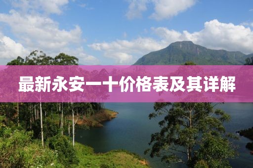 最新永安一十价格表及其详解