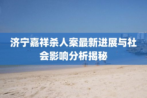 济宁嘉祥杀人案最新进展与社会影响分析揭秘