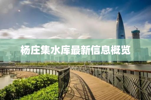 杨庄集水库最新信息概览