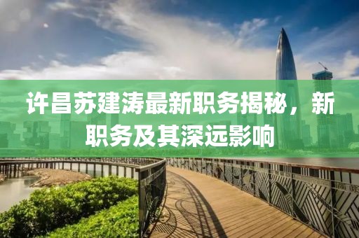 许昌苏建涛最新职务揭秘，新职务及其深远影响