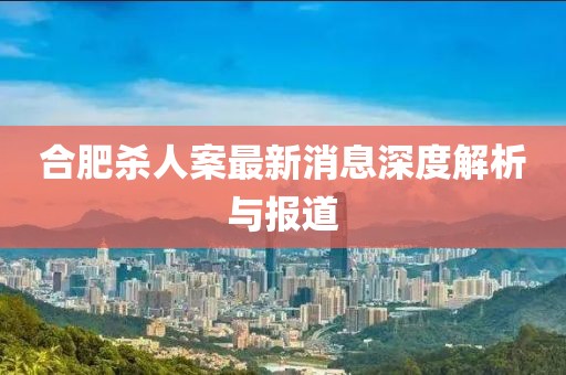 合肥杀人案最新消息深度解析与报道