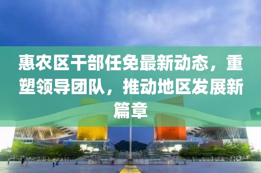 惠农区干部任免最新动态，重塑领导团队，推动地区发展新篇章